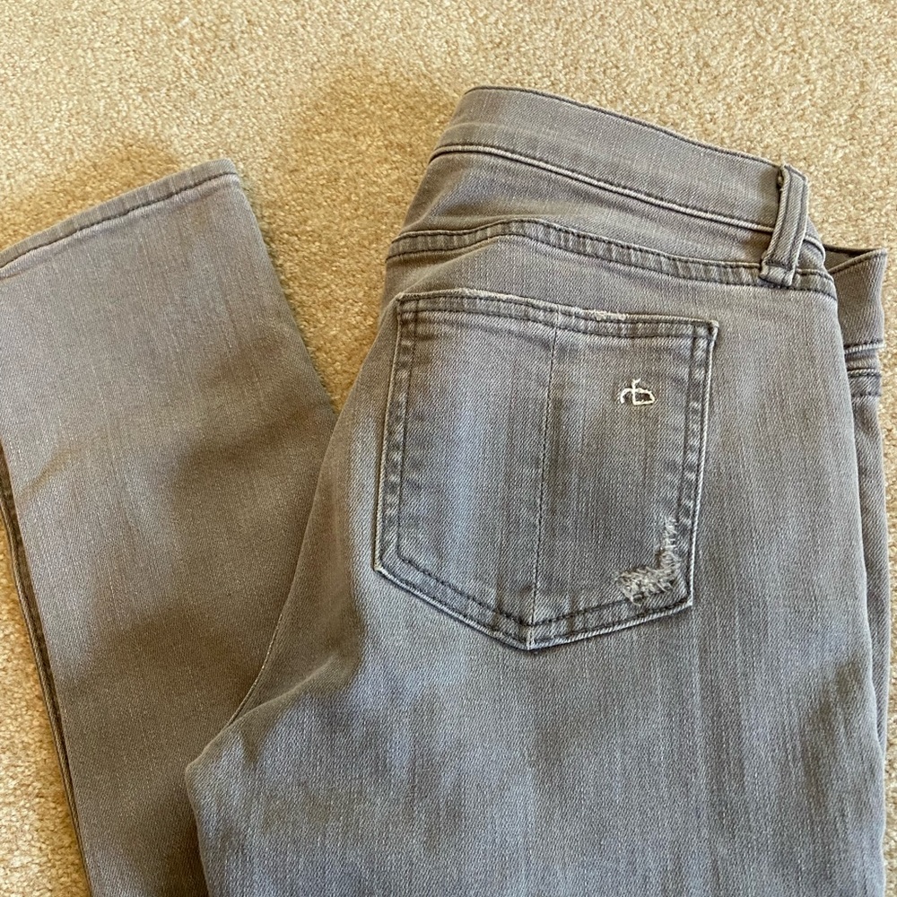 Rag and bone grey destroyed skinnies - Picture 2 of 5